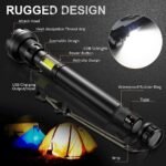 High Lumen LED Tactical Flashlight - Rechargeable with Laser Light - Image 4