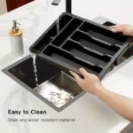 Adjustable Expandable Cutlery Organizer Tray with Labels - Image 9