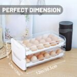 2-Layer Clear Egg Holder for Fridge – Stackable Plastic Organizer, 36-Egg Capacity with Handles - Image 2